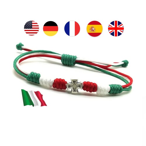 Italy Flag Braided Bracelet Leather Chain Crystal India  Ubuy