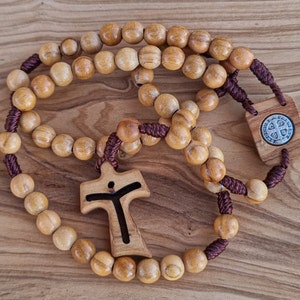 St Benedict Wooden Rosary, Catholic Men Rosary, Olive Wood Rosary, Rosary For Man, Confirmation Gift Girls Boys Catholic