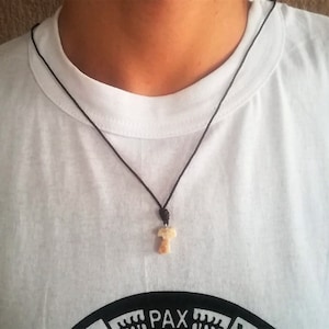 Medjugorje pietra tau croce collana, cattolica collana, pietra collana, collana cristiana, collana san francesco, tau croce pendente