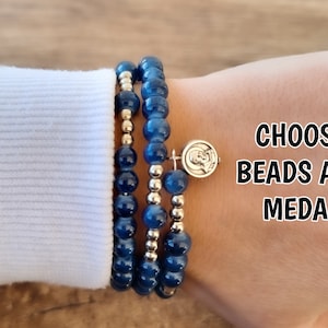 Memory Wire Rosary Bracelet, Catholic Bracelet For Women, Five Decade Rosary, Scapular Medal Rosary, Confirmation Rosary For Her Catholic