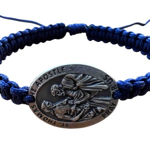 Gift For Judges And Architects Patron Saint St Thomas Apostle Medal Bracelet