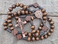 Handmade Rosary, Saint Benedict Rosary, St Benedict Rosary, Wooden Rosary, Saint Benedict Medal product logo