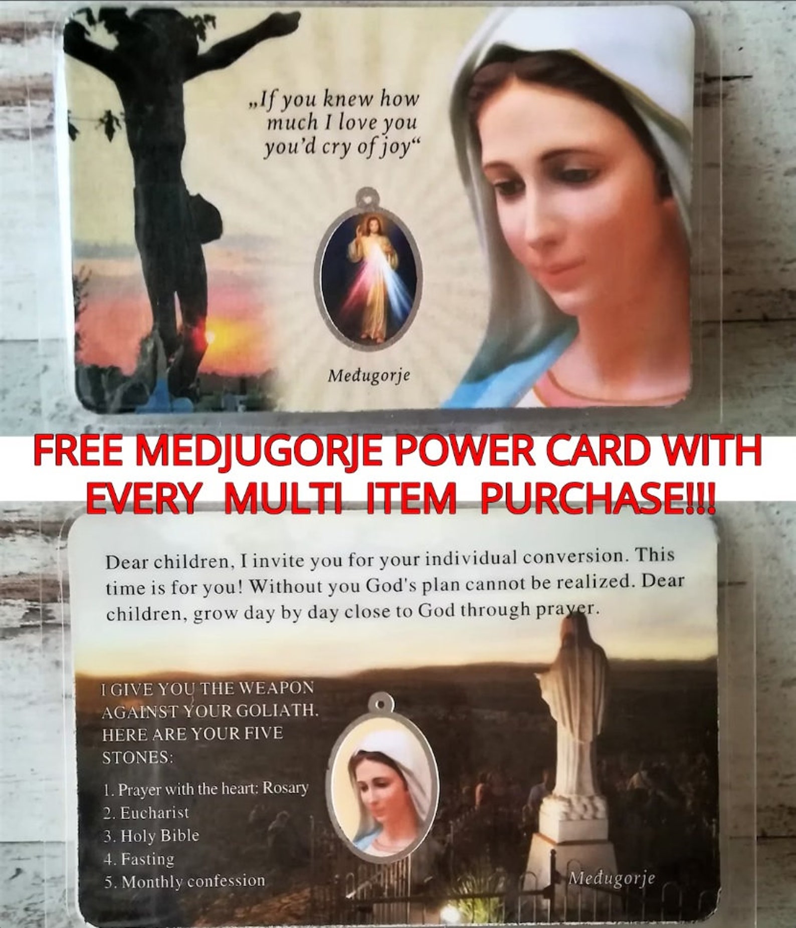 Virgin Mary Medjugorje Stone Cross Bracelet Catholic Etsy