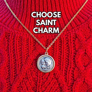 Holy Family Art, Holy Family Medal Necklace, Stainless Steel Necklace Men, Catholic Jewelry, Gift For Him, St Joseph Medal, Family Gift
