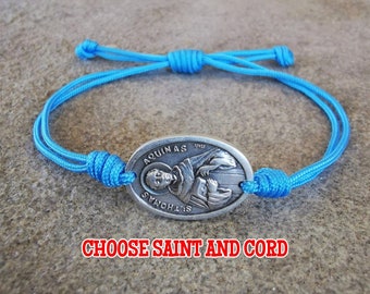 St Thomas Aquinas Medal Bracelet, Saint Thomas Aquinas Medal, Gift For Students From Teacher, Catholic Students, Theology Gifts