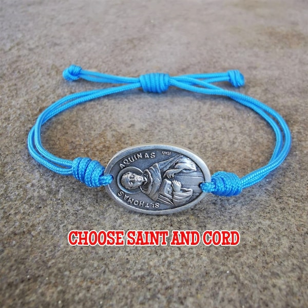 St Thomas Aquinas Medal Bracelet, Saint Thomas Aquinas Medal, Gift For Students From Teacher, Catholic Students, Theology Gifts