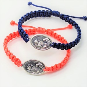 Erzengel Gabriel Armband, St. Gabriel Medaille, Gesandter Gottes, Engel Armband, verstellbarer String, katholisches Geschenk, religiöser Schmuck