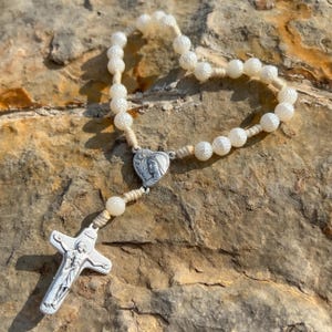 Medjugorje Peace Chaplet Rosary Heart Shaped Virgin Mary Medal
