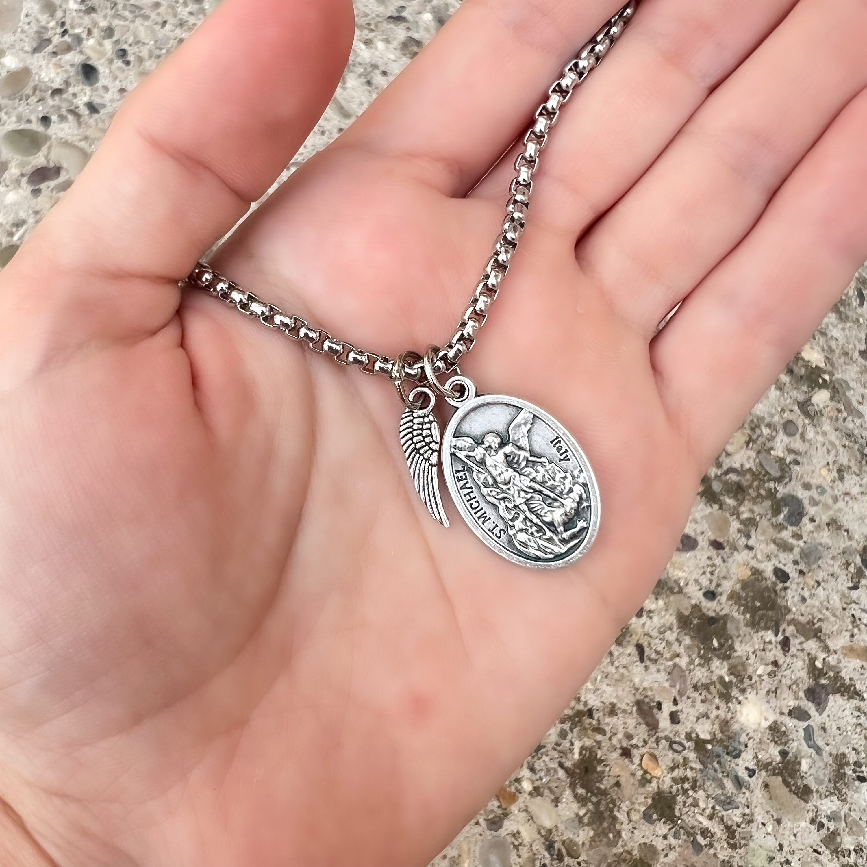 Collana Con Medaglione Ovale Cristoforo In Argento Sterling - Foto 8