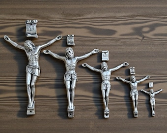 Jesus Corpus for Crucifix with INRI, 1.5" Tall - 3.5" Tall, Cross For DIY Crucifix