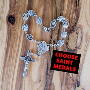 One Decade Rosary, Catholic Saints Bracelet, All Saints Bracelet, Travel Protection, Confirmation Gift, Rear View Mirror Hanger