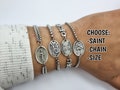 Catholic Saint Bracelet, Patron Saint Medals, Chain Bracelet Silver Men Women Boys Girls Choose SAINT & CHAIN Catholic Saint Medals Bracelet product logo
