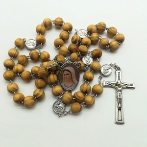 Wooden Divine Mercy rosary, Virgin Mary rosary, catholic rosary, Jesus rosary, Medjugorje rosary, mens womens rosary, divine mercy medal
