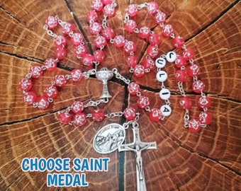 Personalized Girl First Communion Rosary - Personalized Rosary, Rosary with name, Baptism rosary, Confirmation gift, catholic rosary