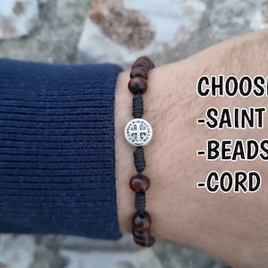 Benedictus rozenkrans armband, Benedictus armband, één decennium rozenkrans armband, katholieke sieraden voor mannen, cadeau voor hem, cadeau voor verjaardag
