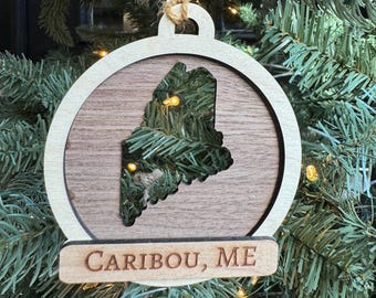 Personalized Hometown Christmas Tree Ornament