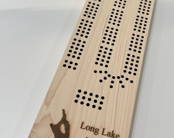 Personalized Lake Cribbage Board