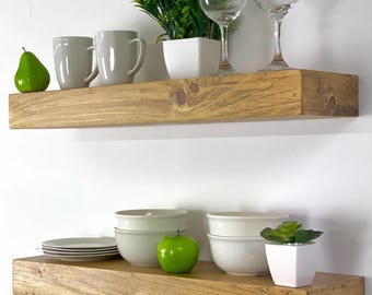 Set of Two Floating Shelves | FREE SHIPPING | Floating Shelves | Custom Rustic Wood Shelf