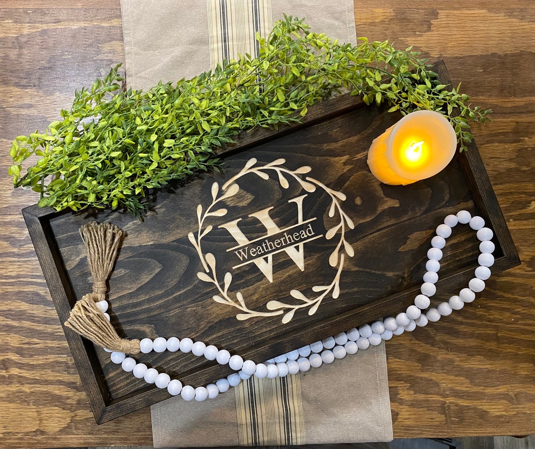Personalized Wood Serving Tray Wedding Gift Housewarming Closing Gift