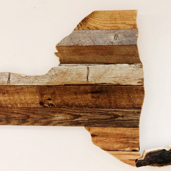 Reclaimed Barn Wood New York State Cutout