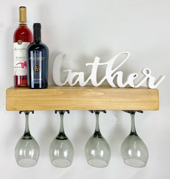 Custom Wine Glass Floating Shelf