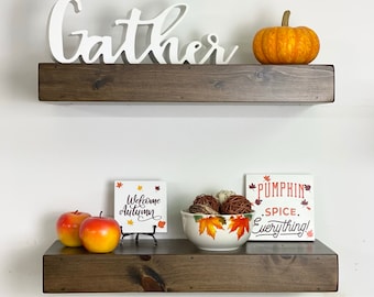 Rustic Wood Floating Shelves - Set of Two - Custom Sizes