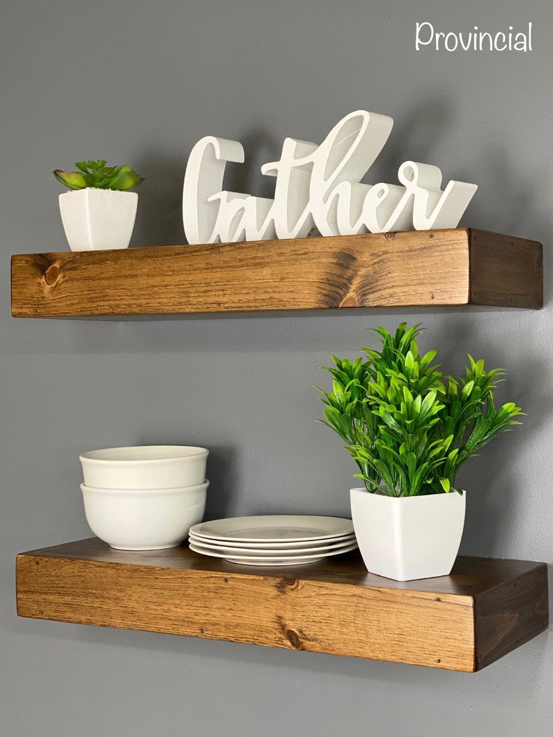 Floating Shelves FREE SHIPPING Custom Rustic Wood Shelf Etsy