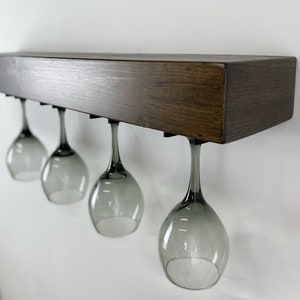 Estante flotante para copas de vino / ENVÍO GRATIS / Estante para vinoteca / Estante rústico de madera a medida