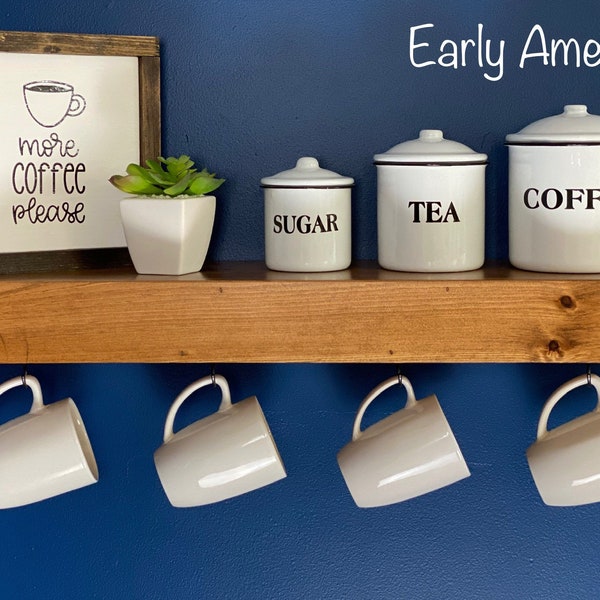 Floating Shelf With Hooks Etsy