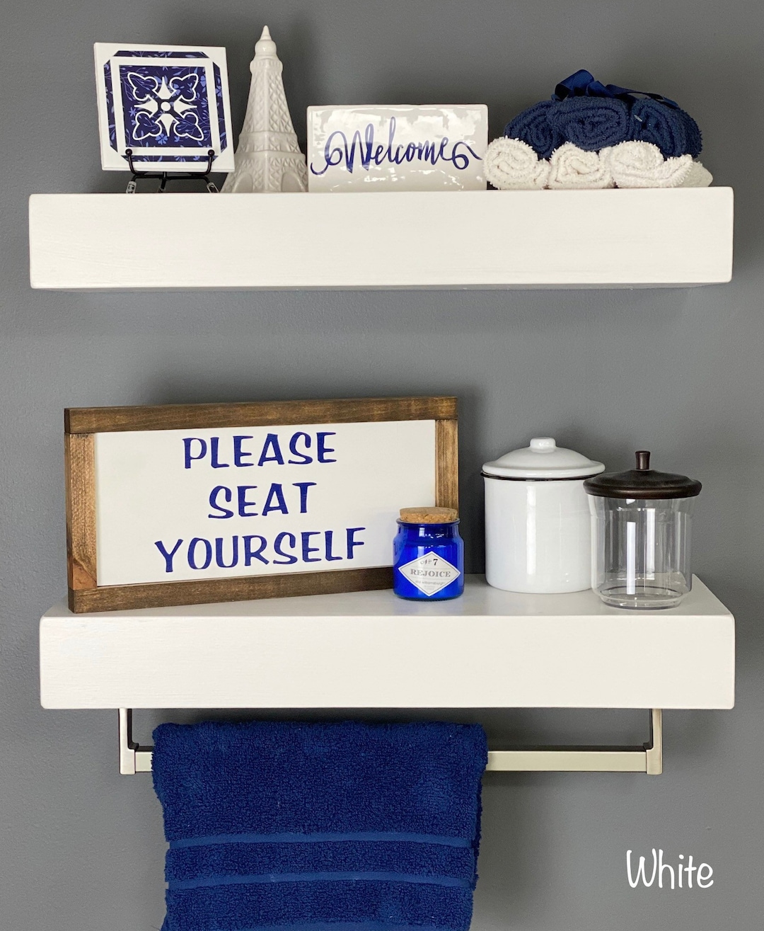 Bathroom Shelves Set Set of Two Shelves, One Towel Bar FREE SHIPPING