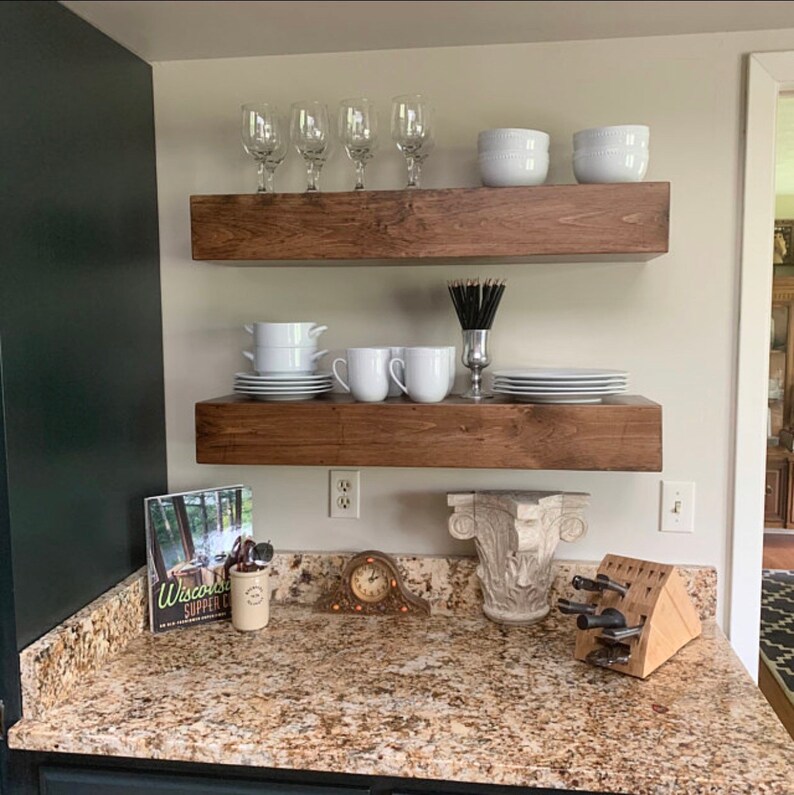 Rustic chunky Extra Thick Floating Shelves Etsy