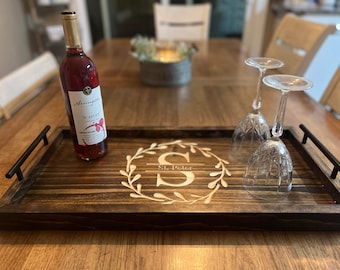 Personalized Wood Serving Tray | Wedding Gift | Housewarming | Closing Gift