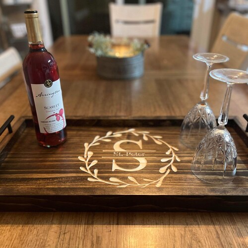 Personalized Wood Serving Tray Wedding Gift Etsy