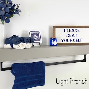 Bathroom Shelf with Towel Bar | FREE SHIPPING | Floating Bathroom Shelf | Painted | Oil-Rubbed Bronze