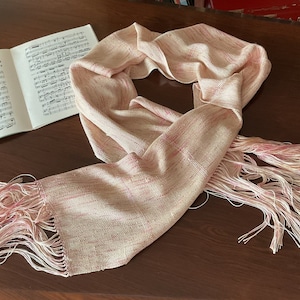 Handwoven Peach Silk Shawl