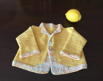 Sunshine baby sweater of merino wool and cashmere