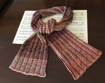 Hand knit pumpkin wool and cashmere scarf