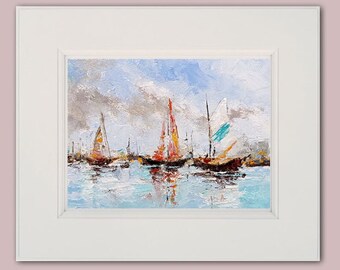 Seascape Painting Mediterranean coast Original Painting Coastal Wall Art Italy Wall Art Ocean Art Nautical Wall Decor Bedroom Wall Art Gift