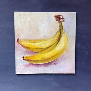 Original oil painting banana fruit Kitchen still life Gift Still Life Fruits Fine Art Impressionism Wall Decor art Home Decor Birthday Gift