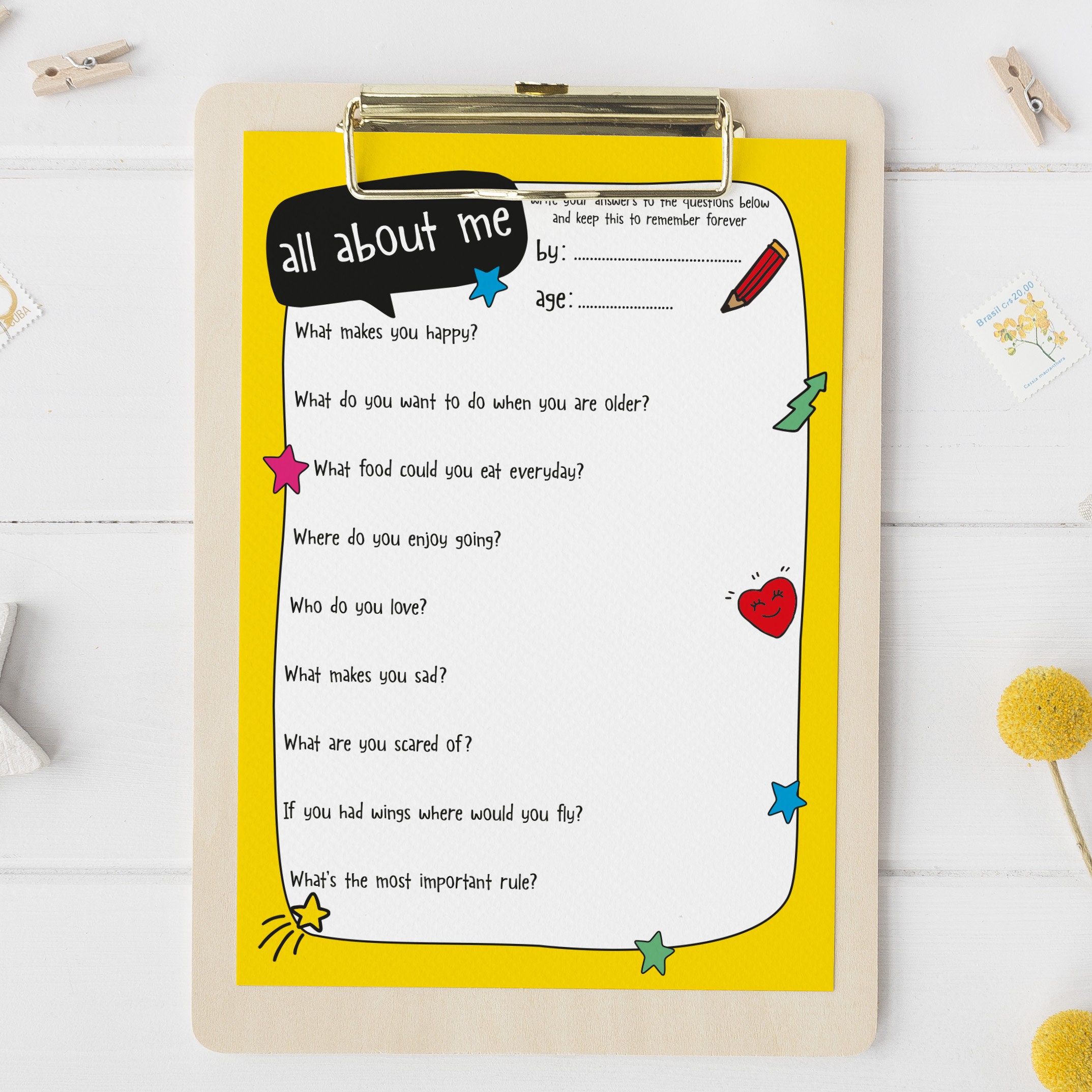 All About Me Printable | All About Me Worksheet | Birthday Memories ...