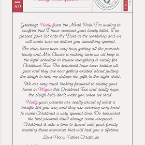 Reply Letter From Santa, Personalised Letter From Santa, Printable ...