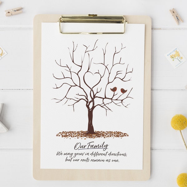 Family Fingerprint Tree Printable | Birthday Party Decor | Grandparents Gift | Family Gift | Thumbprint Tree | Family Tree Printable