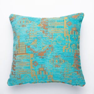 Blue Kilim Pillow Cover, Turkish Pillow Cover, Chenille pillow, Blue Throw Pillow, Boho Pillow, Kilim Cushion Cover, Pillow Cover Kilim