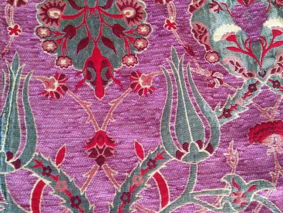 Chenille Jacquard Chenille Upholstery Fabric Floral Fabric with Tulip/&Clove Pattern by the 5 Meter Yard Oriental Style Heavy Fabric