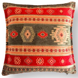 Red pillow cover, red cushion cover, kilim cushion cover, Turkish pillow cover, kilim pillow, kilim pillow cover. 20x20, oriental pillow.