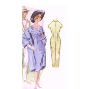 Vintage 92cm/36&quot; bust size 1950s summer day dress sewing pattern
