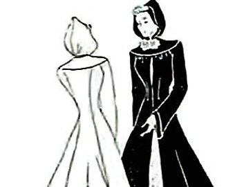 Vintage 96cm/38” bust size 1930s summer formal long cloak / coat with hood/ evening coat with hood/ ball gown coat sewing pattern