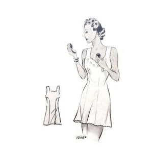 A 120cm/47&quot; bust size vintage 1940s short teddy slip/ underdress sewing pattern.