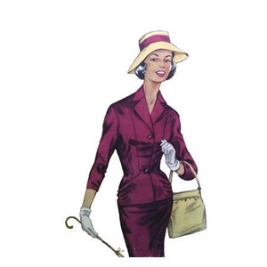 Mönster för sömnad av vintagekavaj från 1950-talet, 96 cm bystmått 89 cm bild 1