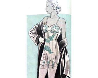Vintage 90cm/35&quot;  or 102cm/40&quot; bust size 1940s long corsette /  corselette sewing pattern